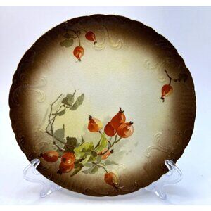 1890's Warwick China Bread Plate Gold Trim Some Crazing